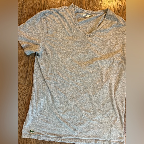 Lacoste Mens Undershirt V-Neck Short Sleeve Grey Size Large - Picture 1 of 4